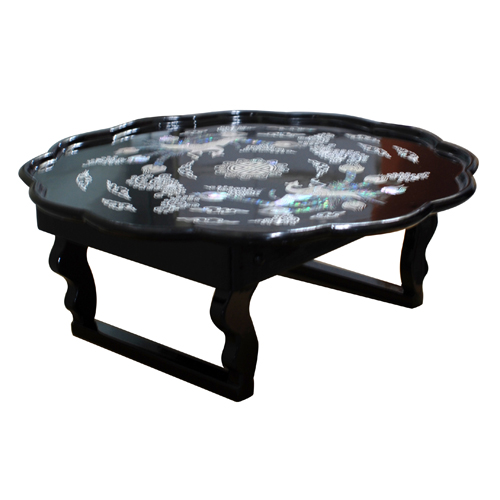 원형자개찻상(봉황)(접는상)-46