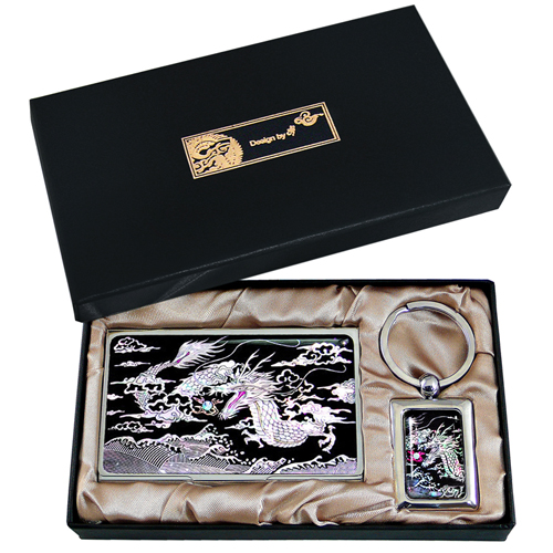 (2종)나전명함케이스+사각열쇠고리(용)(T)