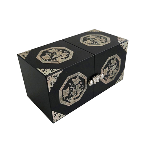 B-나비 벚꽃 쌍합 무광(소/검정)