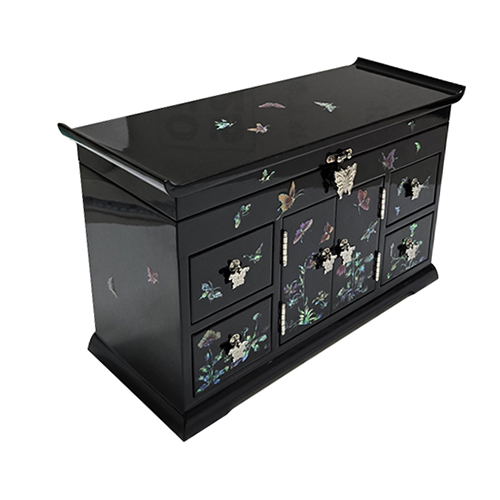 B-꽃나비 자개 서랍 악세사리보관함(검정색)